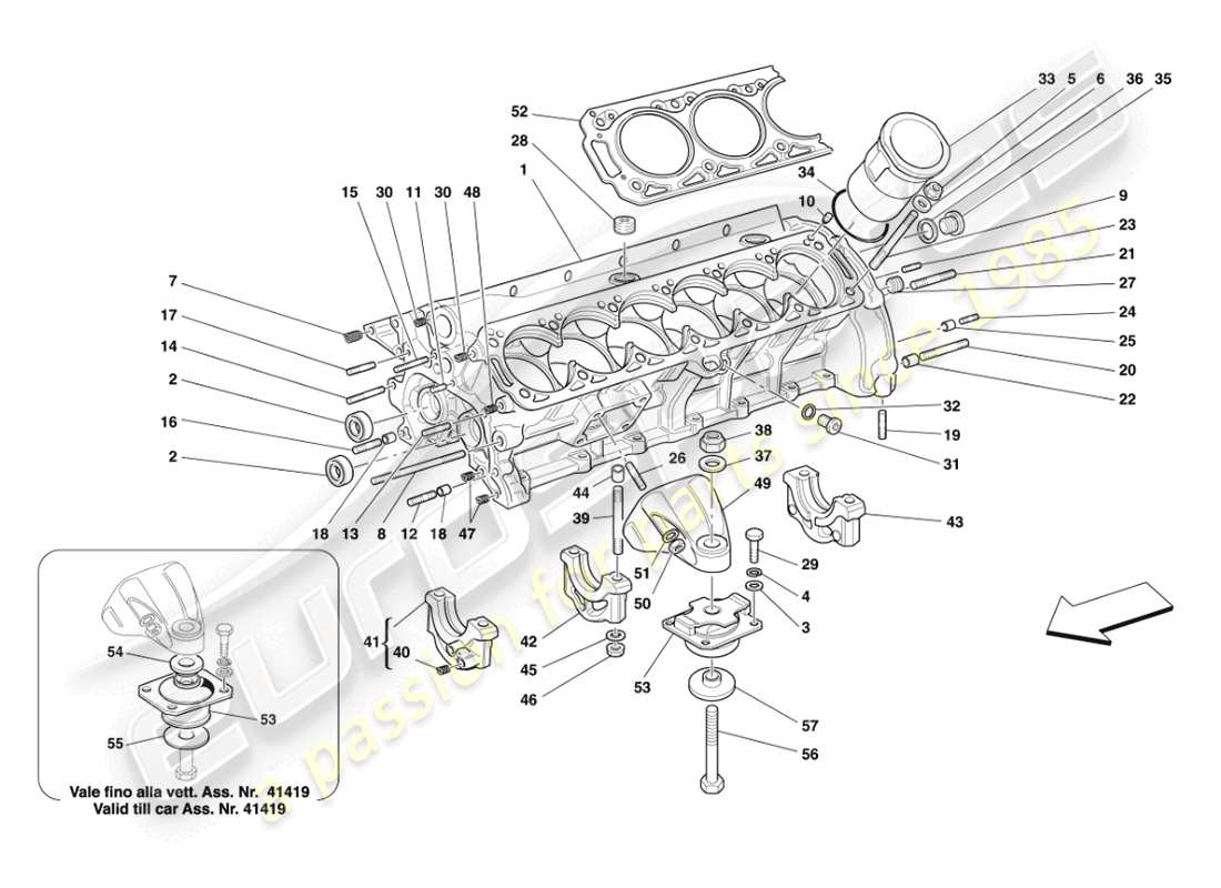 Ferrari 456 M GT/M GTA CRANKCASE Diagrama de piezas