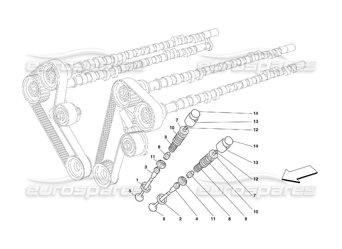 Ferrari 456 M GT/M GTA Sincronización - Válvulas Diagrama de piezas