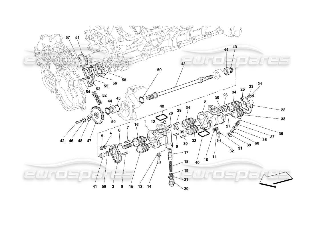 Ferrari 456 M GT/M GTA Lubricación - Bombas de aceite Diagrama de piezas