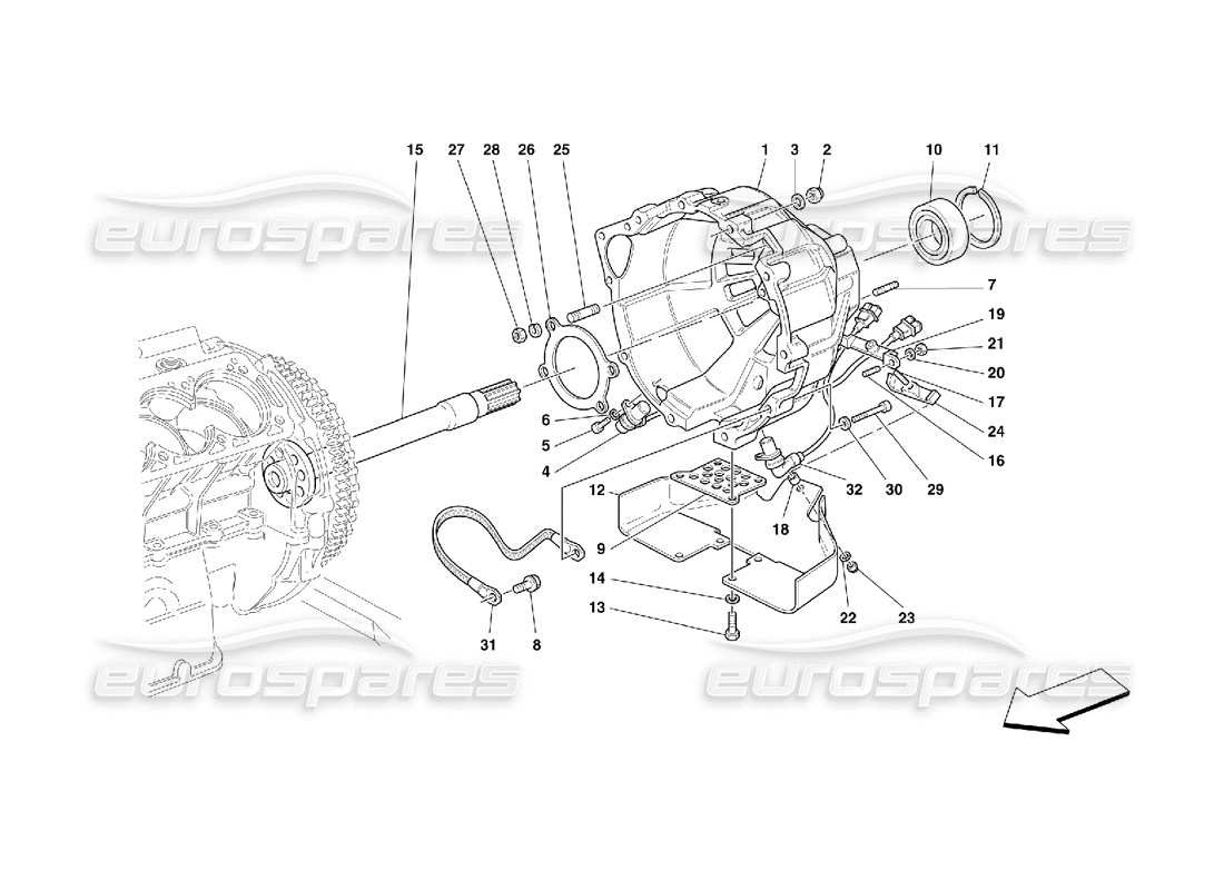 Ferrari 456 M GT/M GTA Clutch Housing -Valid for 456M GTA Diagrama de piezas