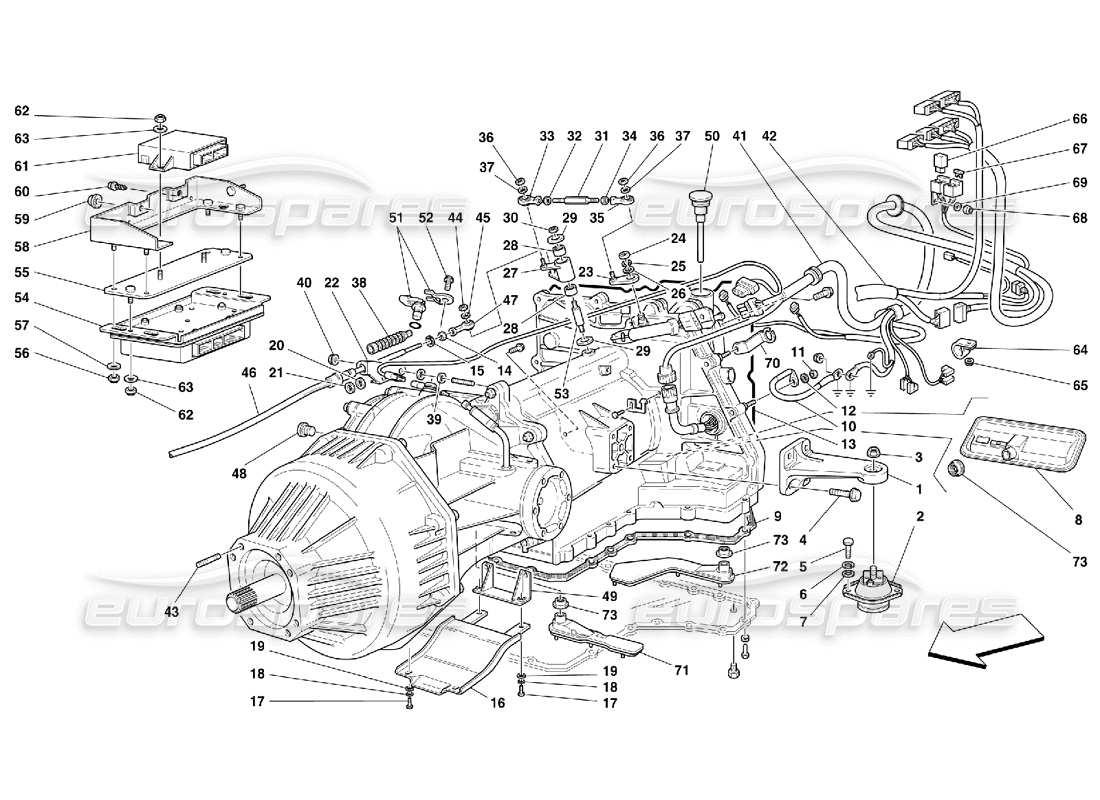 Ferrari 456 M GT/M GTA Caja de cambios completa -Válido para 456M GTA Diagrama de piezas