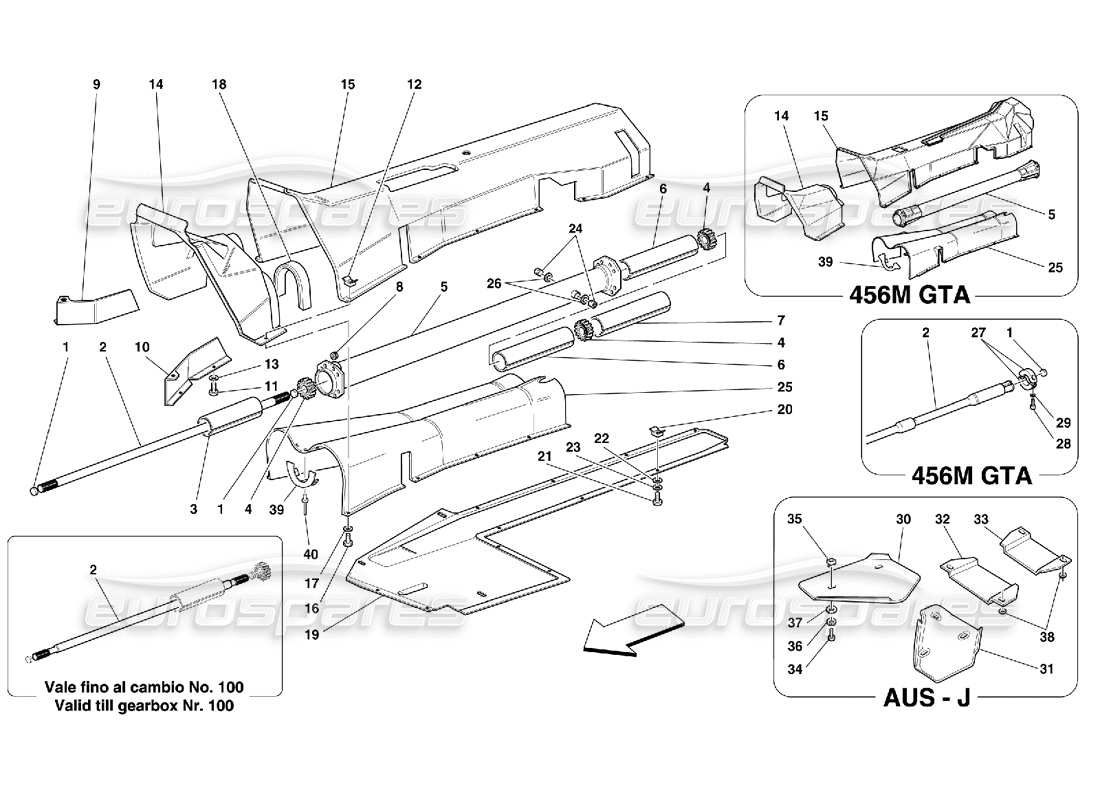 Ferrari 456 M GT/M GTA Engine Connection Tube - Gearbox and Insulation Diagrama de piezas