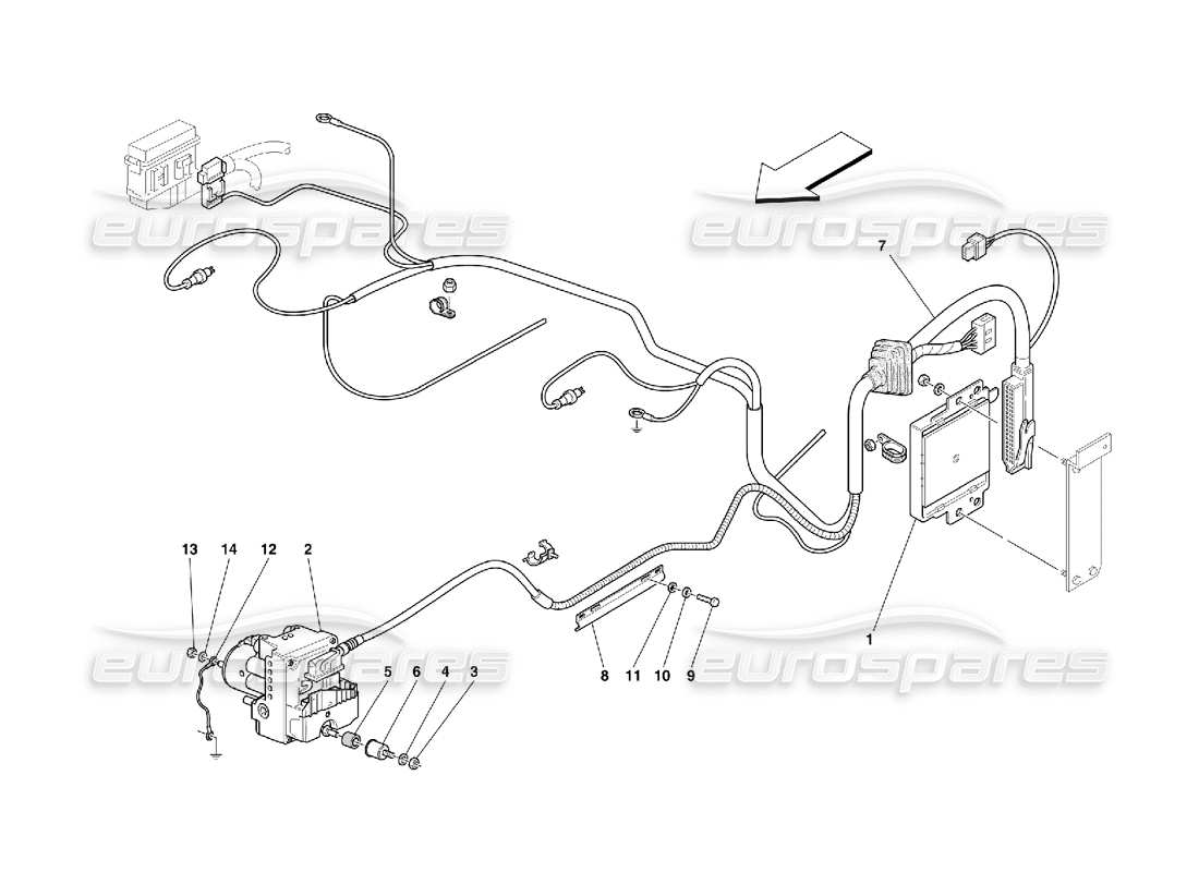 Ferrari 456 M GT/M GTA Unidad de Control y Equipo Hidráulico para Sistema ABS Diagrama de piezas