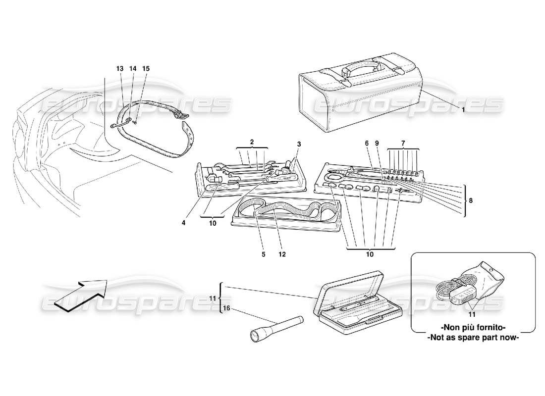 Ferrari 456 M GT/M GTA Equipos y Fijación Diagrama de piezas