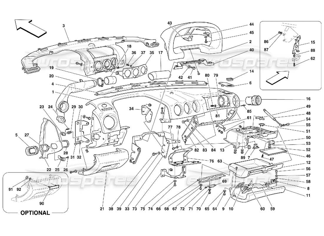 Ferrari 456 M GT/M GTA Panel Diagrama de piezas