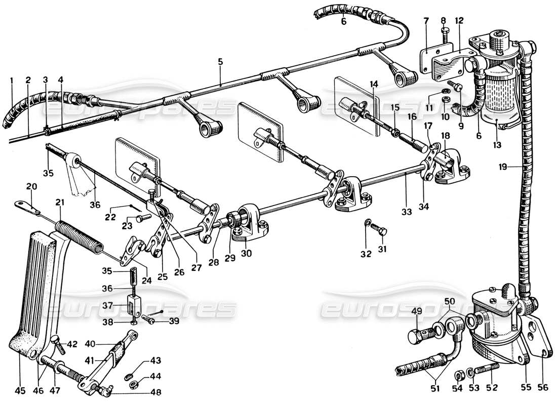 Ferrari 330 GTC Coupe Fuel Lines, Filters & Pumps Diagrama de piezas