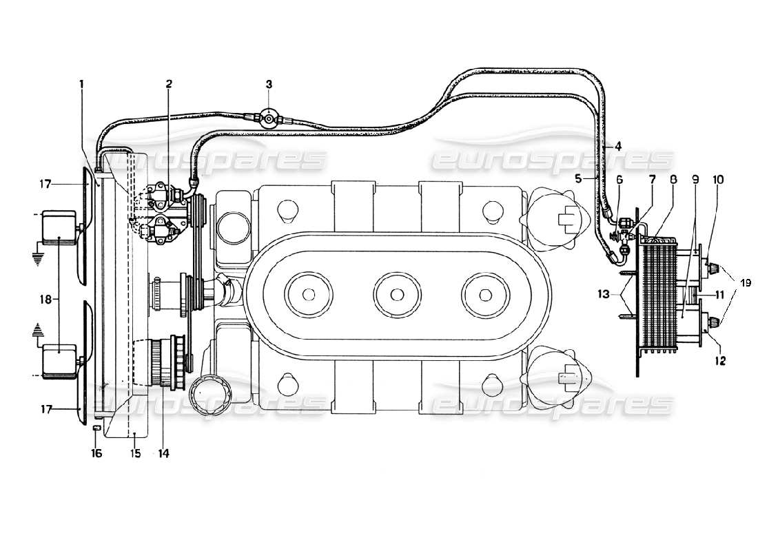 Ferrari 330 GTC Coupe Sistema de aire acondicionado - Esquema Diagrama de piezas
