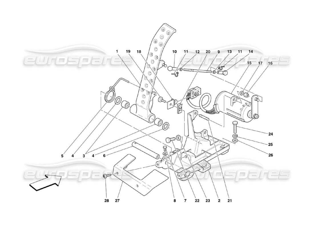 Ferrari 360 Challenge Stradale ELECTRONIC ACCELERATOR PEDAL Diagrama de piezas