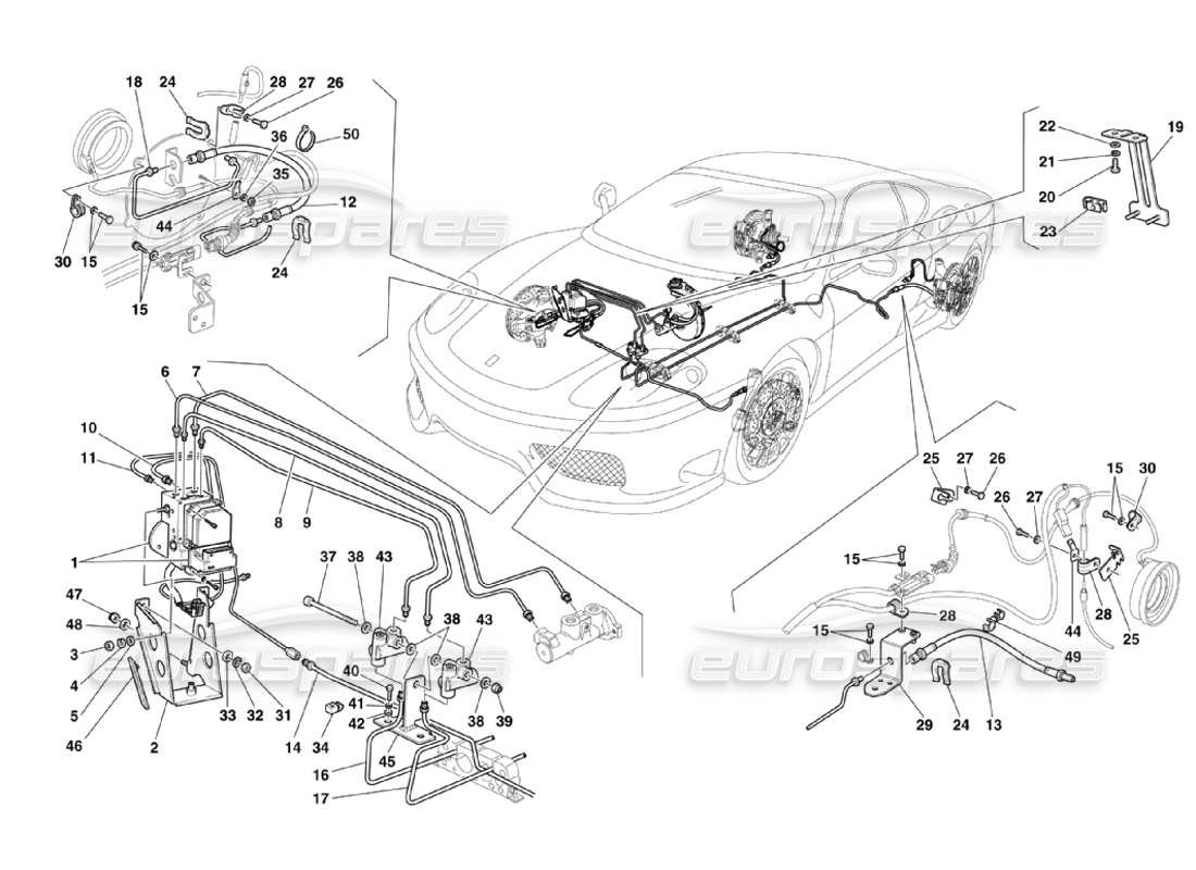 Ferrari 360 Challenge Stradale Brake System Diagrama de piezas