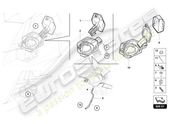 a part diagram from the Lamborghini LP770-4 SVJ Roadster (2022) parts catalogue