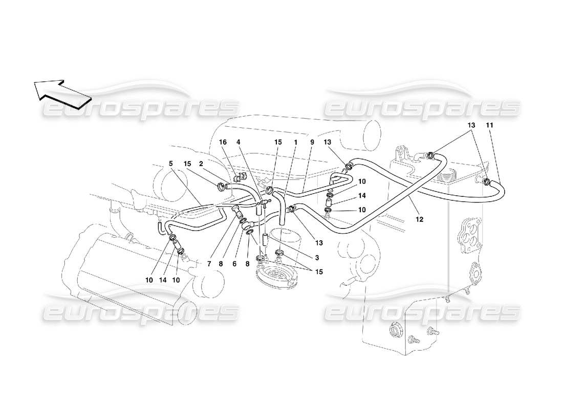 Ferrari 355 (5.2 Motronic) Golpe - Por sistema Diagrama de piezas