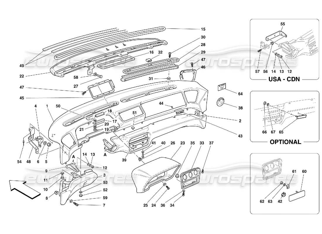 Ferrari 355 (5.2 Motronic) Panel Diagrama de piezas