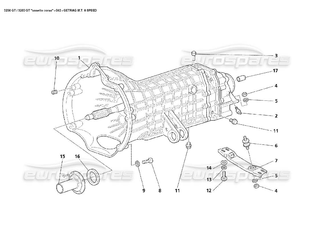 Maserati 3200 GT/GTA/Assetto Corsa Manual Gearbox Diagrama de piezas