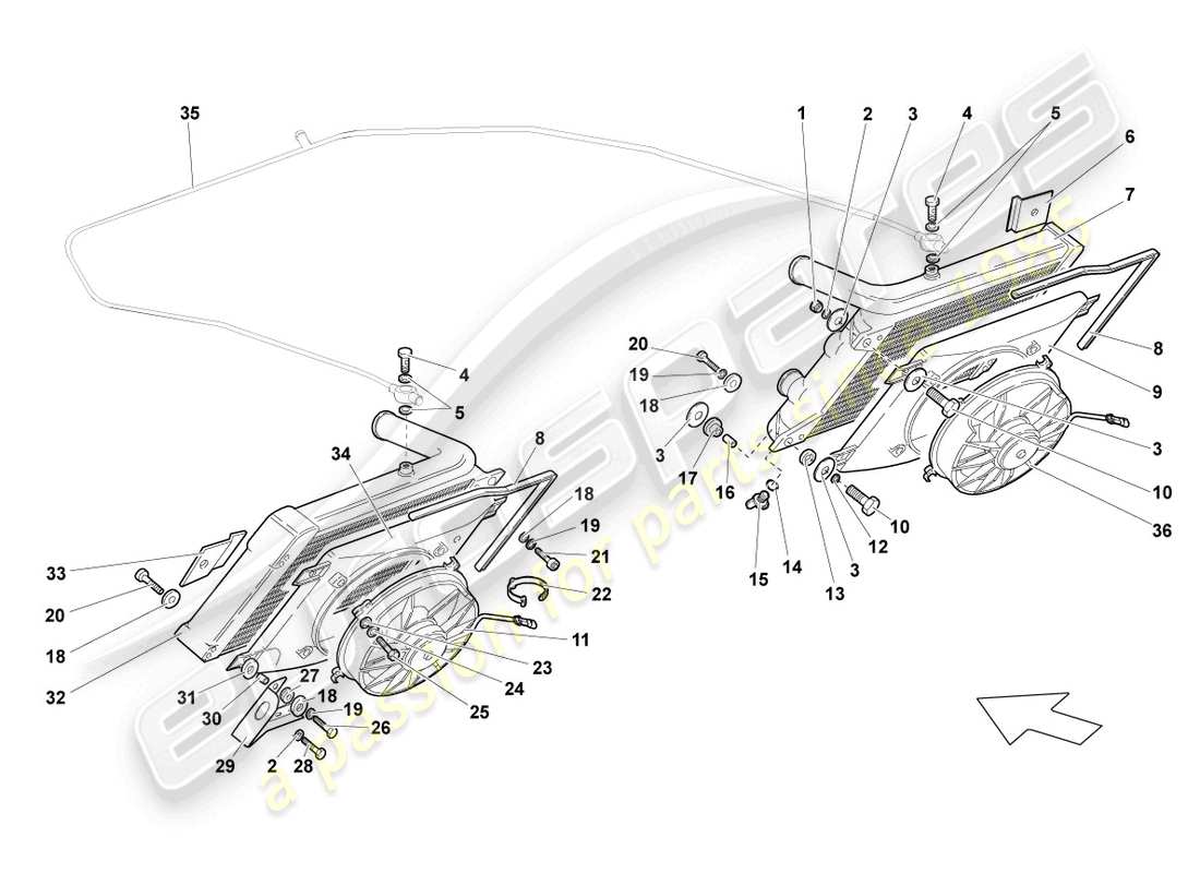 Lamborghini Reventon ENFRIADOR PARA REFRIGERANTE Diagrama de piezas