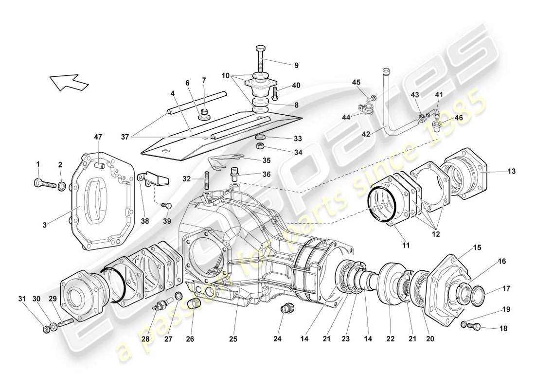 Lamborghini Reventon VIVIENDA PARA DIFERENCIAL Diagrama de piezas