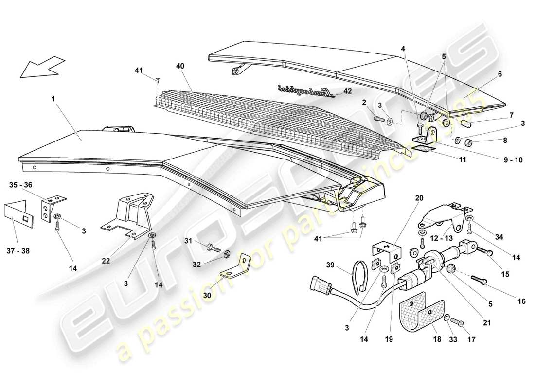 Lamborghini Reventon TAPA PARA CUBIERTA DE MOTOR Diagrama de piezas