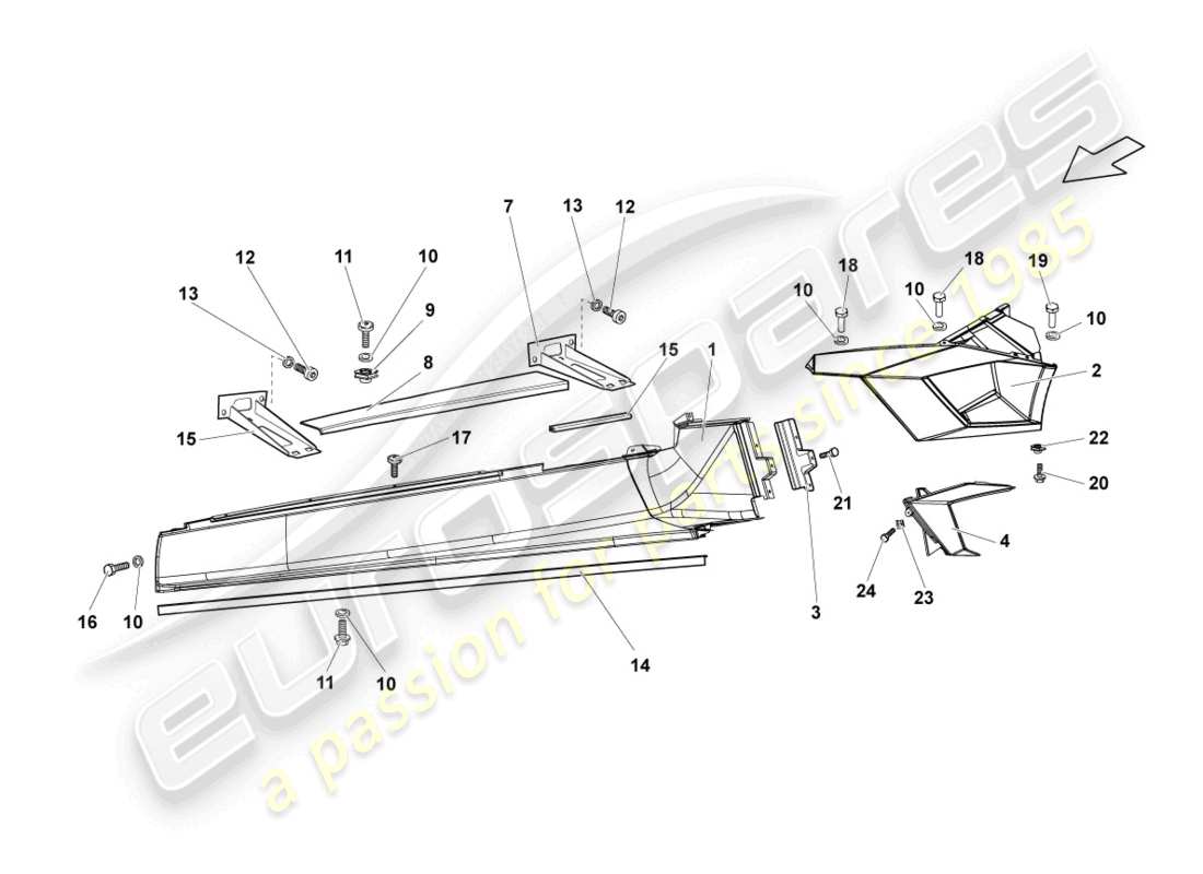 Lamborghini Reventon MIEMBRO LATERAL IZQUIERDO Diagrama de piezas