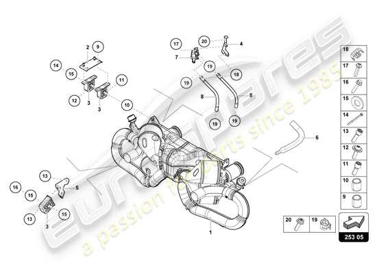 a part diagram from the Lamborghini Evo Coupe 2WD (2021) parts catalogue