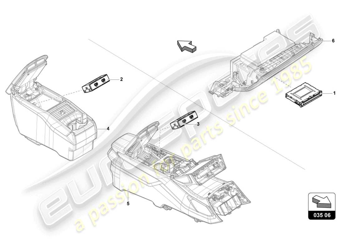 Lamborghini Urus (2021) CONEXIÓN PARA FUENTES DE AUDIO EXTERNAS Diagrama de piezas
