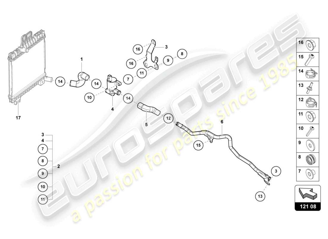 Lamborghini Urus (2021) COOLANT PIPE Diagrama de piezas