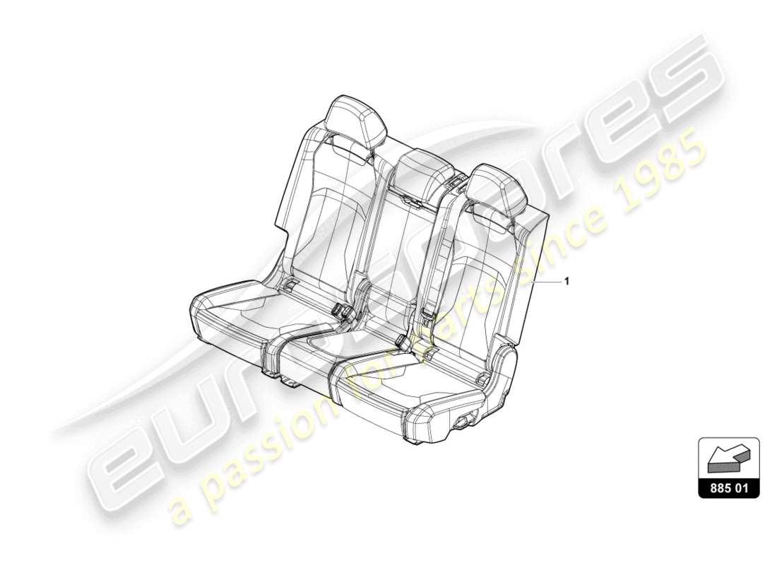 Lamborghini Urus (2021) BANCO CON RESPALDO Y REPOSACABEZAS Diagrama de piezas