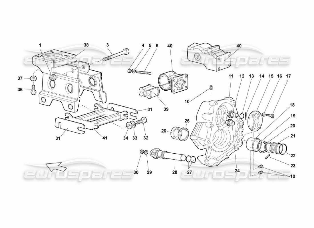 Lamborghini Murcielago LP670 Bomba de aceite de caja de cambios Diagrama de piezas
