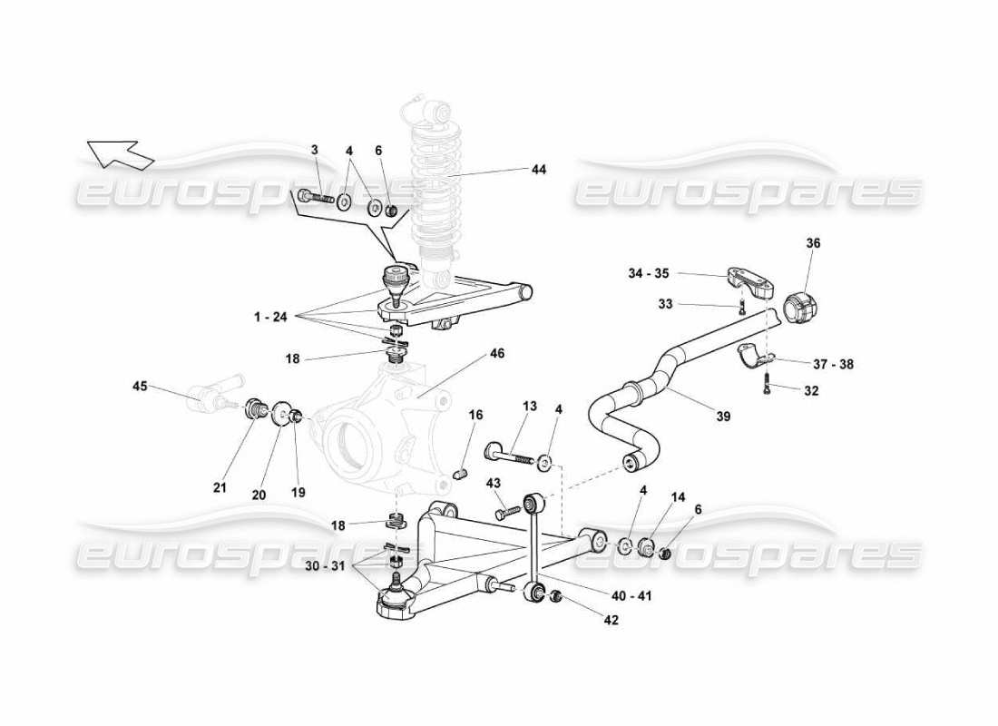 Lamborghini Murcielago LP670 BRAZOS DELANTEROS Diagrama de piezas