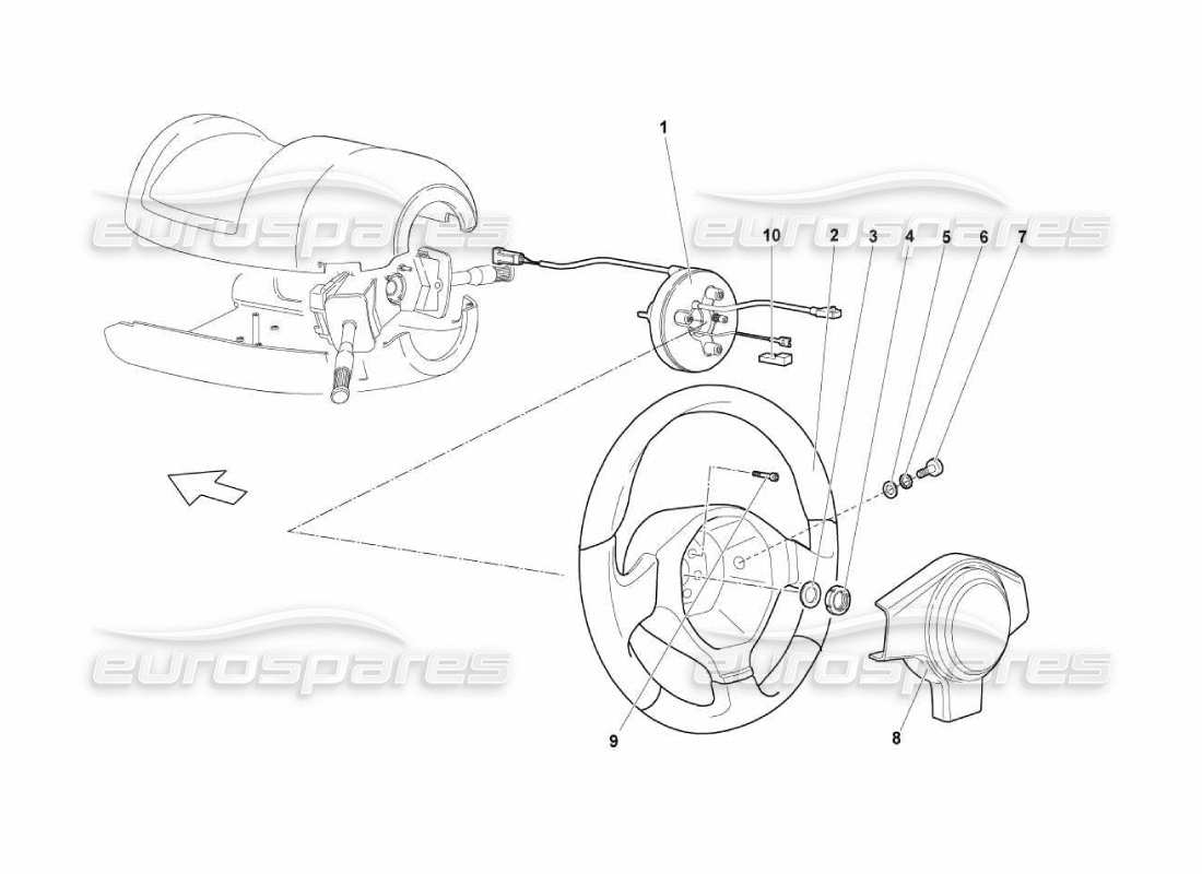 Lamborghini Murcielago LP670 Direccion Diagrama de piezas