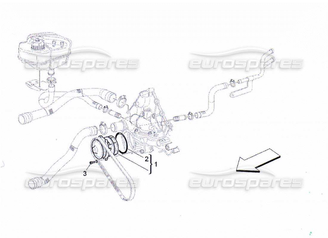 Maserati QTP. (2010) 4.2 SISTEMA DE ENFRIAMIENTO: BOMBA DE AGUA Diagrama de piezas