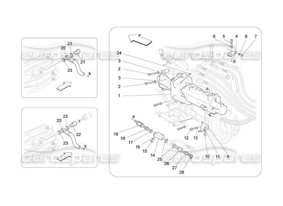 Maserati QTP. (2005) 4.2 Piezas hidráulicas de accionamiento para caja de cambios F1 Diagrama de piezas