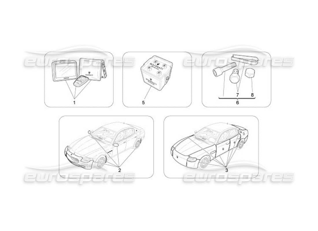 Maserati QTP. (2005) 4.2 Accesorios posventa Diagrama de piezas