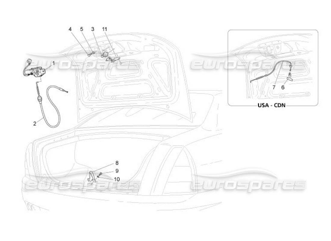 Maserati QTP. (2005) 4.2 control de apertura del portón trasero Diagrama de piezas