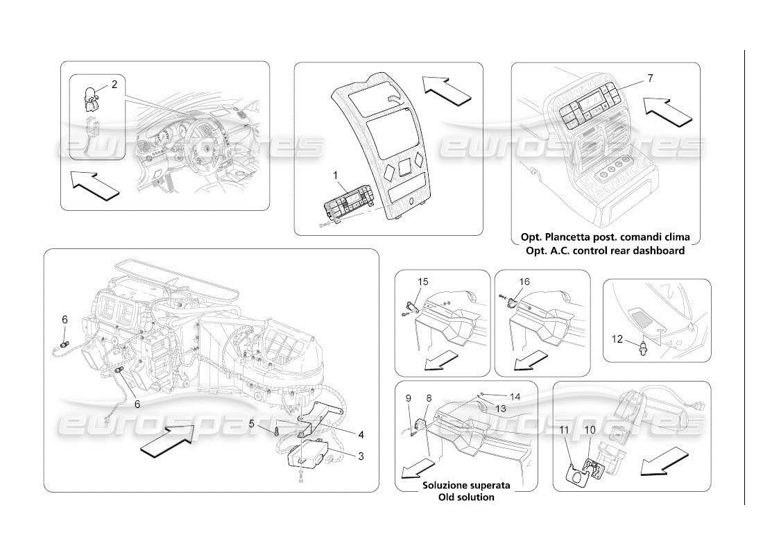Maserati QTP. (2007) 4.2 auto Unidad A c: Control Electrónico Diagrama de piezas