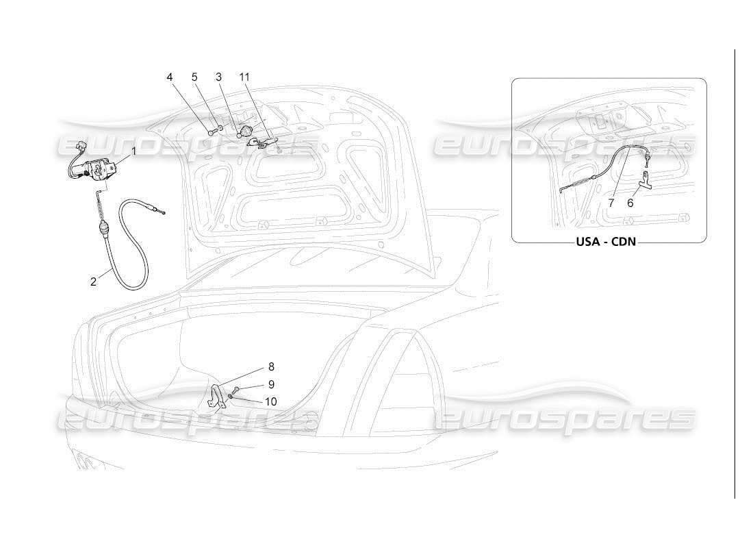 Maserati QTP. (2007) 4.2 auto control de apertura del portón trasero Diagrama de piezas