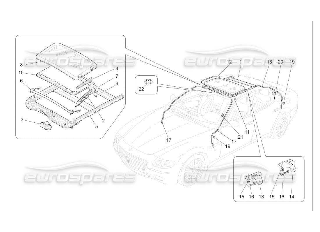 Maserati QTP. (2007) 4.2 auto techo corredizo Diagrama de piezas