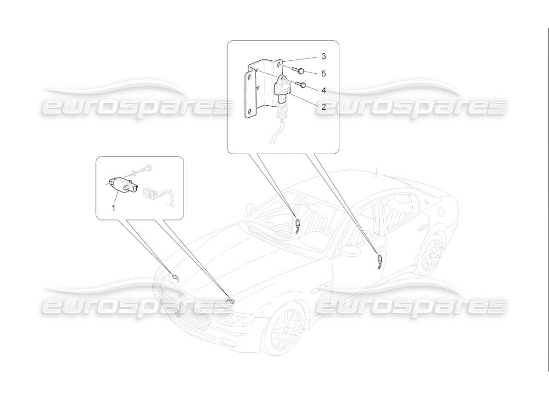 Maserati QTP. (2009) 4.2 auto SENSORES DE ACCIDENTE Diagrama de piezas