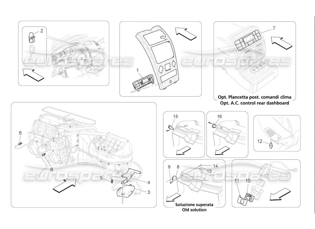 Maserati QTP. (2009) 4.2 auto Unidad A c: Control Electrónico Diagrama de piezas