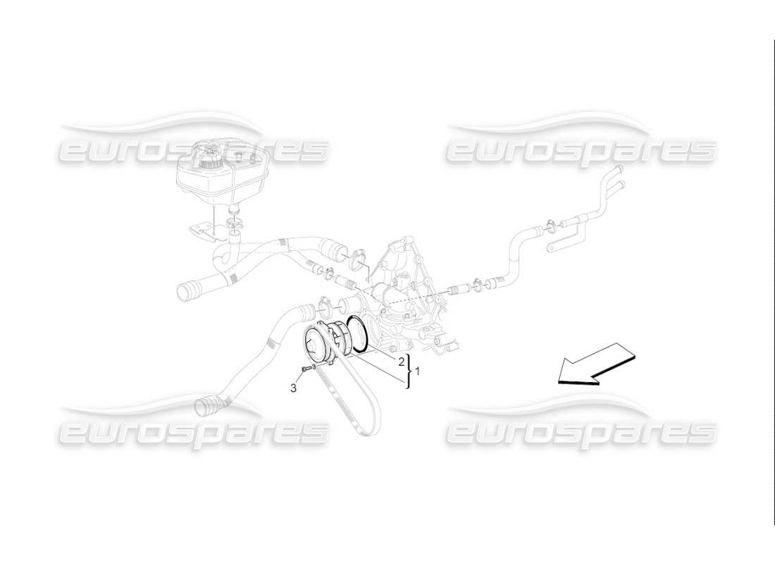 Maserati QTP. (2010) 4.7 auto SISTEMA DE ENFRIAMIENTO: BOMBA DE AGUA Diagrama de piezas