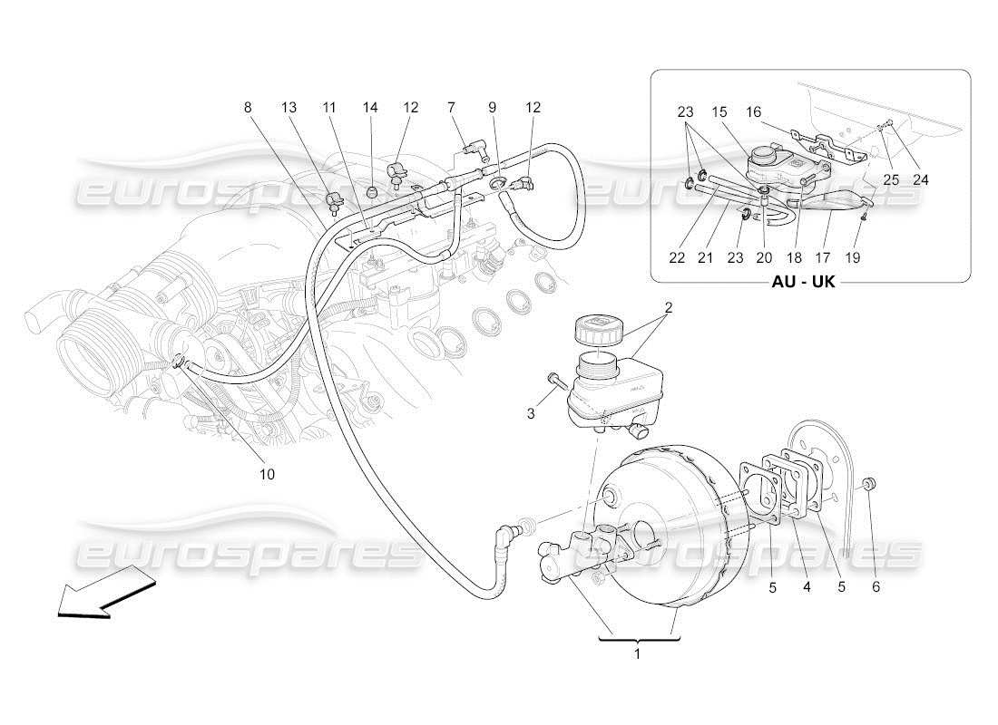 Maserati QTP. (2011) 4.2 auto BRAKE SERVO SYSTEM Diagrama de piezas