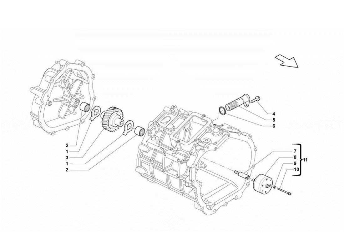 Lamborghini Gallardo LP560-4s update Bomba de aceite de caja de cambios Diagrama de piezas