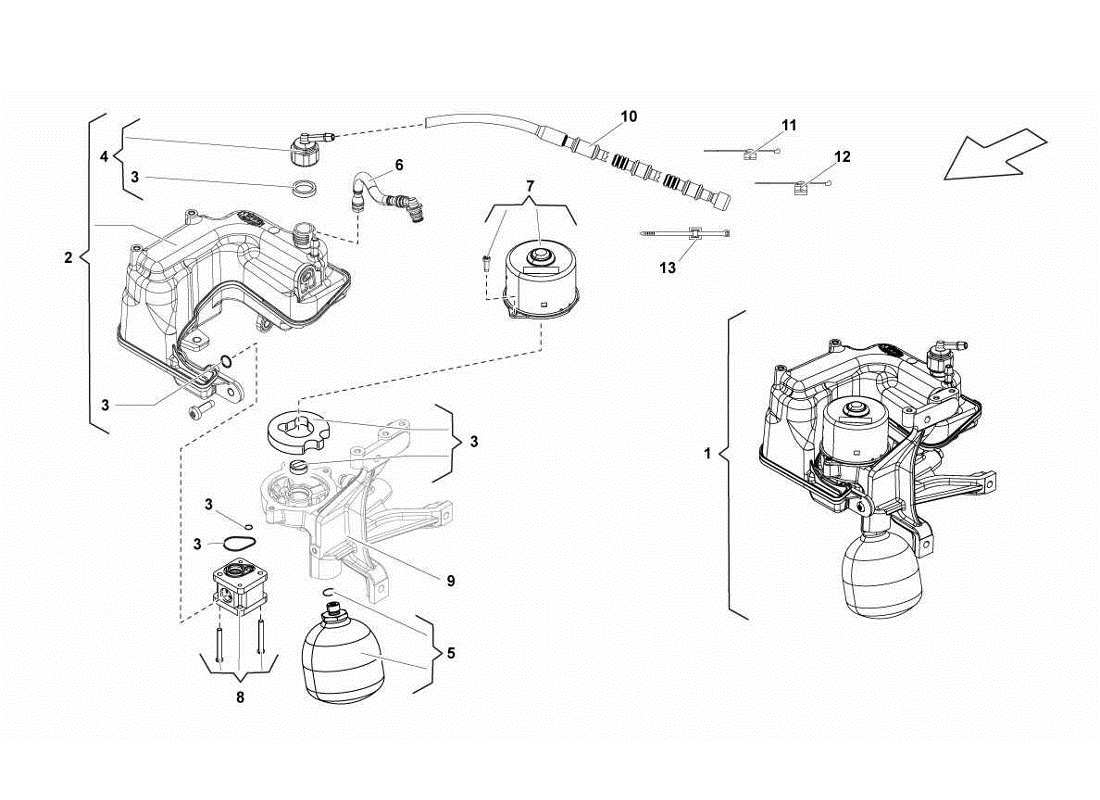 Lamborghini Gallardo LP560-4s update Grupo de válvulas de engranaje electrónico Diagrama de piezas