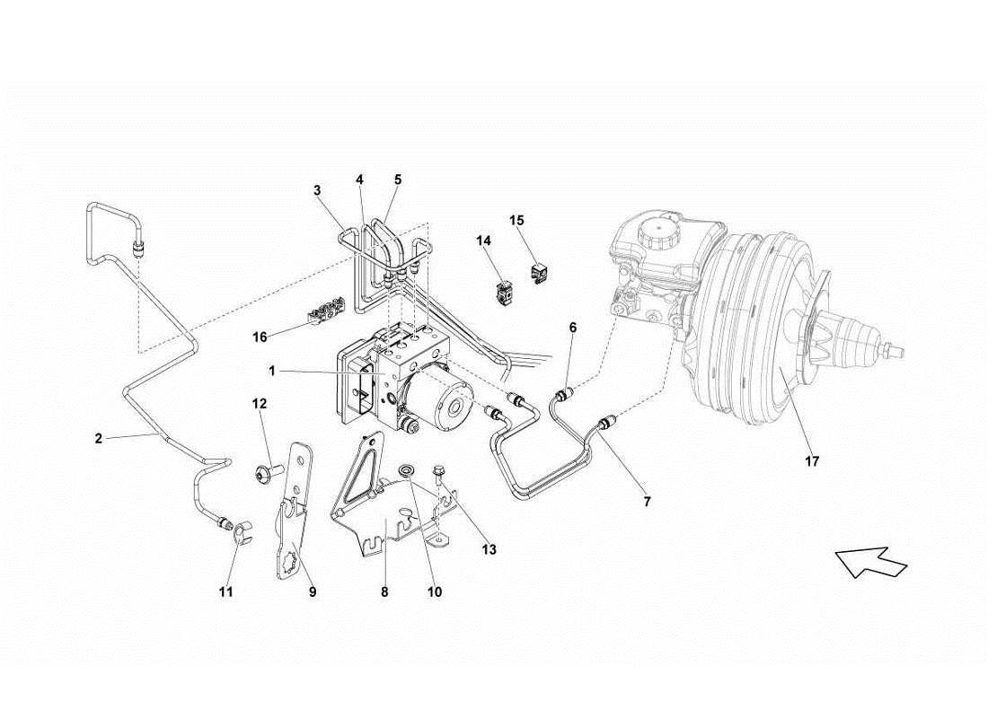 Lamborghini Gallardo LP560-4s update Regulación de fuerzas que se abstienen Diagrama de piezas