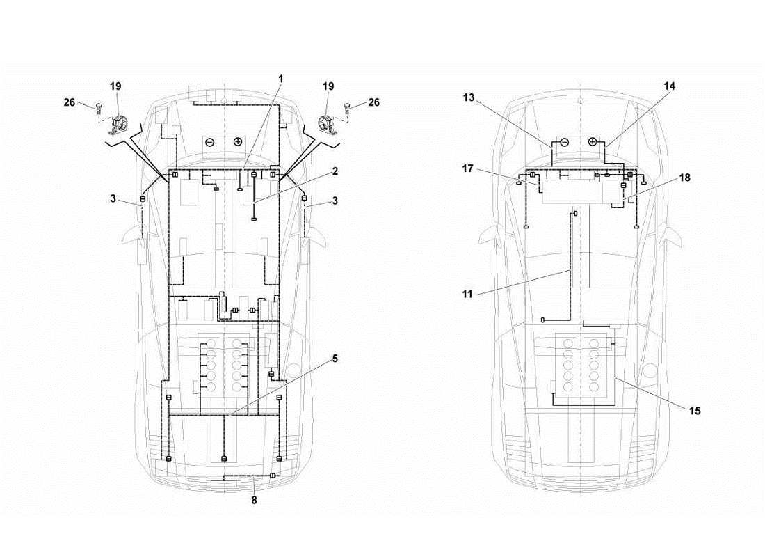 Lamborghini Gallardo LP570-4s Perform Sistema eléctrico Diagrama de piezas
