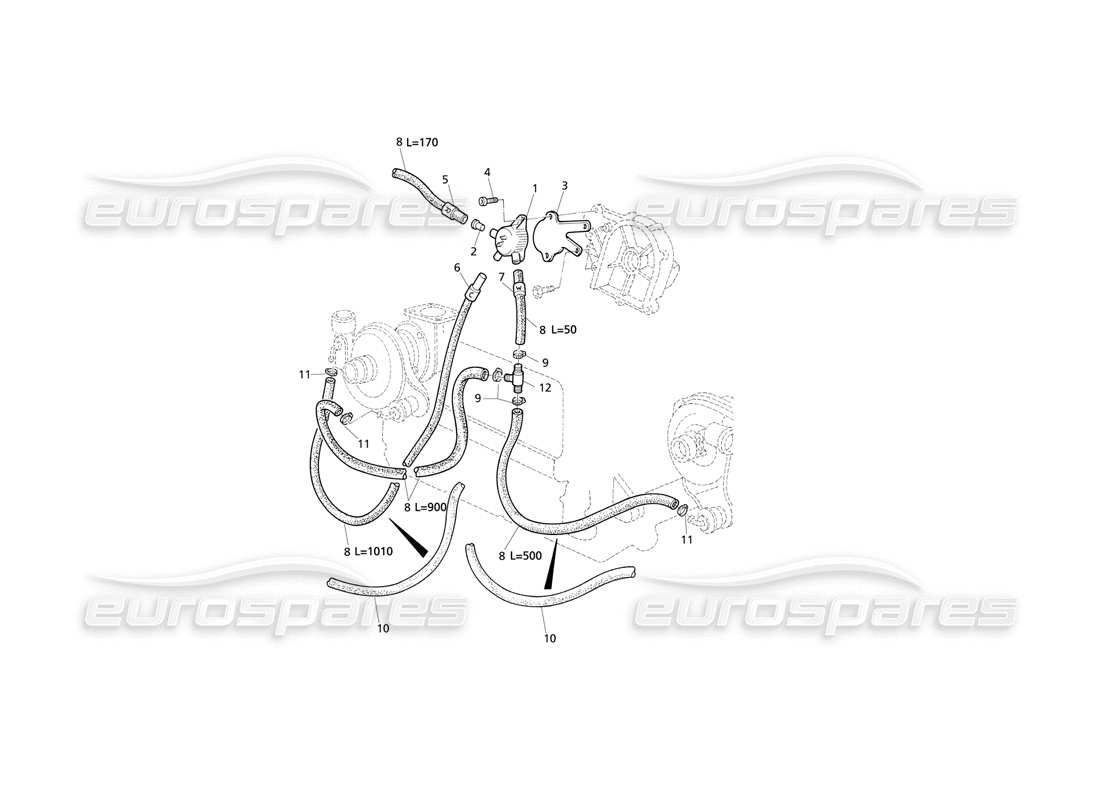 Maserati QTP V8 Evoluzione Sistema de control de impulso Diagrama de piezas
