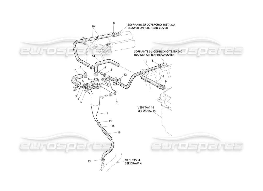 Maserati QTP V8 Evoluzione Oil Vapour Recovery Diagrama de piezas