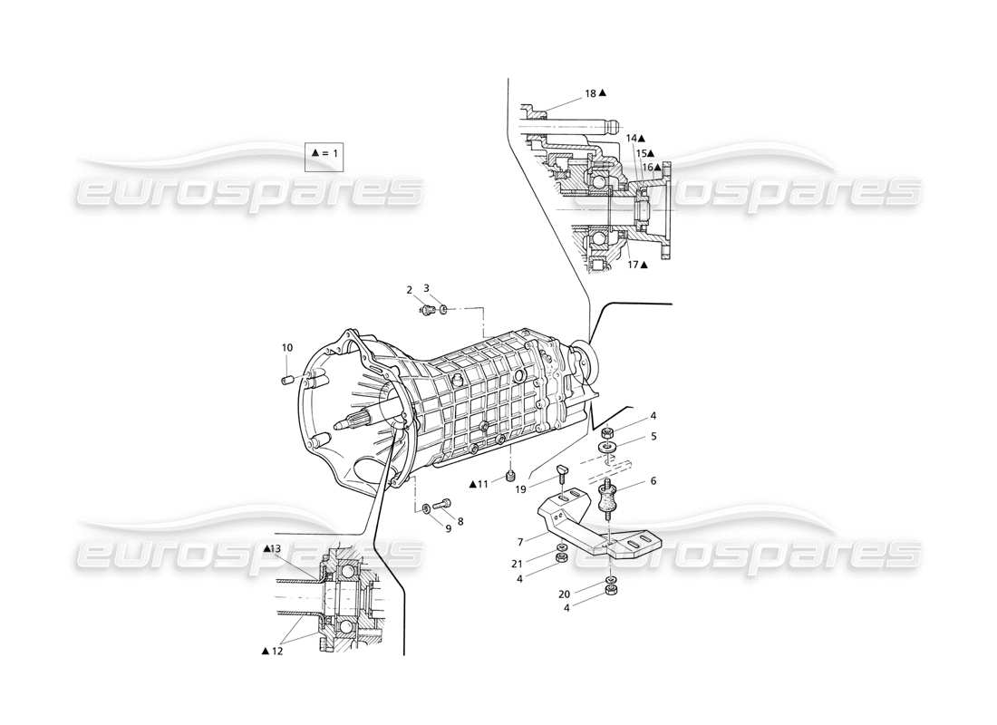 Maserati QTP V8 Evoluzione Transmisión manual Getrag 6 velocidad Diagrama de piezas