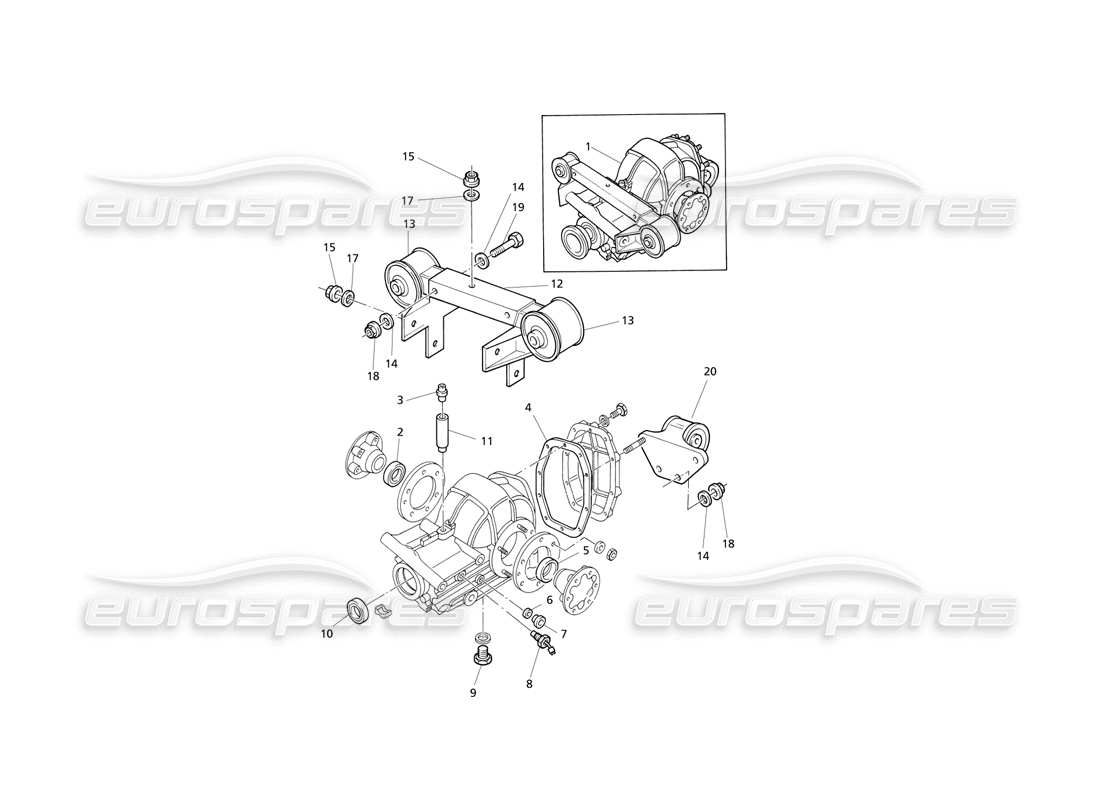 Maserati QTP V8 Evoluzione Piezas externas del diferencial Diagrama de piezas