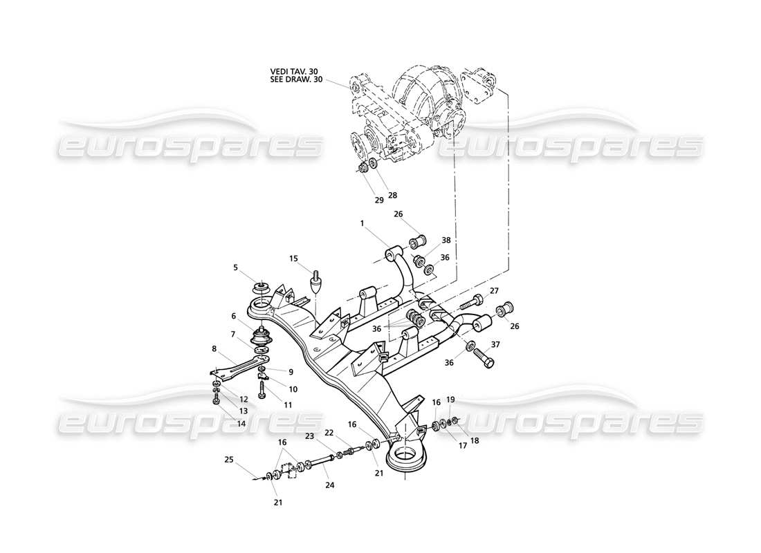 Maserati QTP V8 Evoluzione Rear Suspension Diagrama de piezas