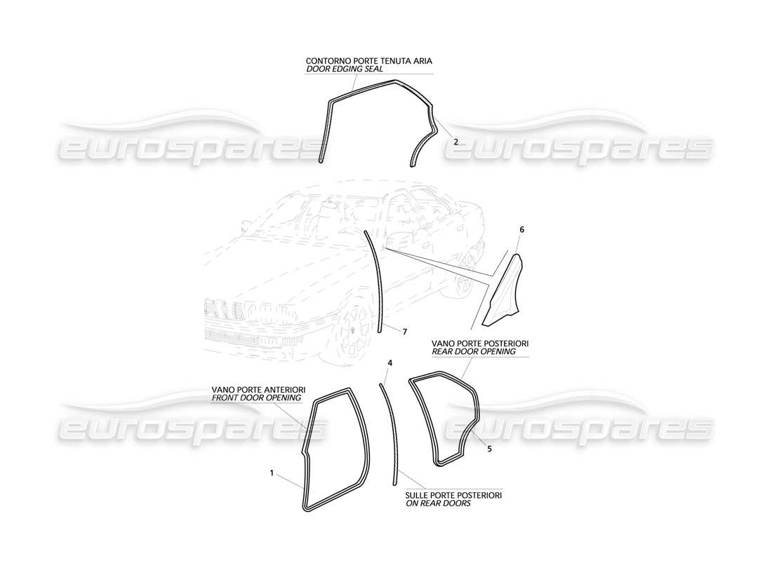 Maserati QTP V8 Evoluzione Sellos externos Diagrama de piezas