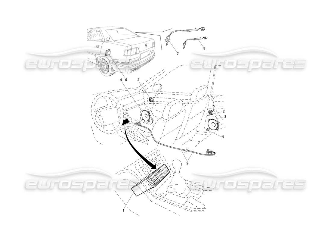 Maserati QTP V8 Evoluzione Sistemas de sonido Diagrama de piezas
